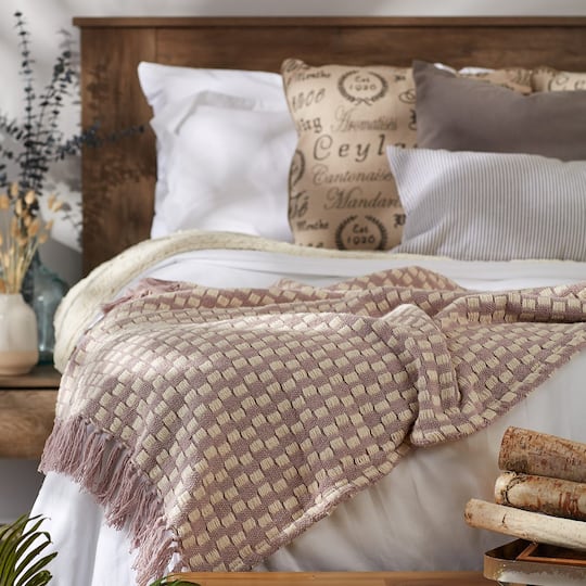 DII® Dusty Lilac Urban Check Throw